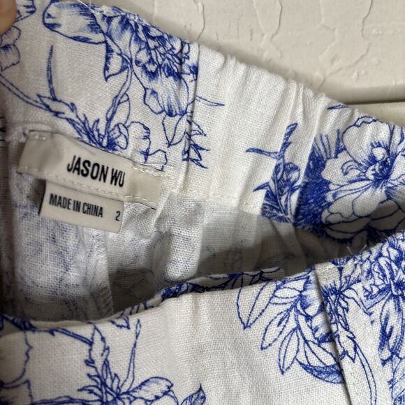 Jason Wu Linen Floral Halter Pant Set - Picture 6 of 9